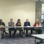 Panelists left to right" Gretchen Reinemery of the voters office, Joe Galdo, Miriam Gennari, John Reeder and Dan Robinson